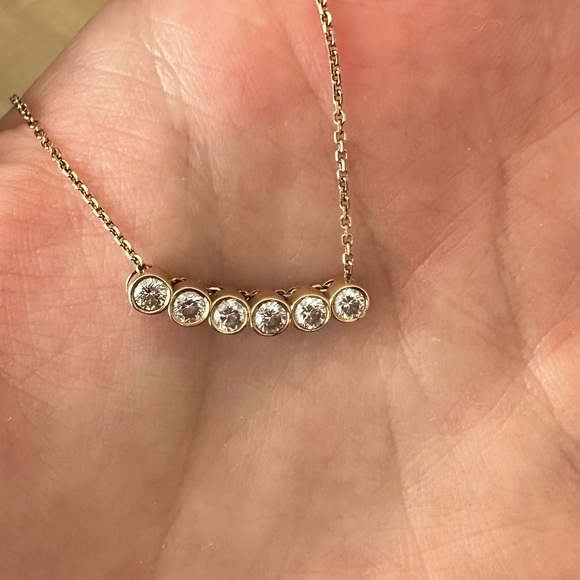 IDYL Lena Necklace - Lab Grown diamond trail + solid gold chain - Picture 3 of 5